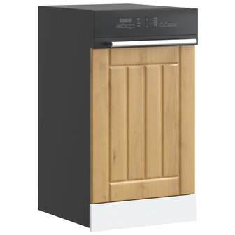 Vaatwasserpaneel Lucca bewerkt hout artisanaal eikenkleur 1