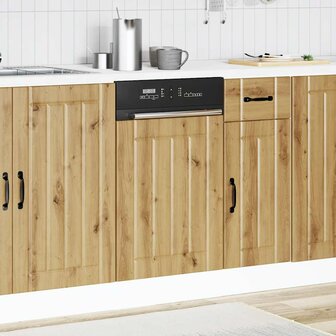 Vaatwasserpaneel Lucca bewerkt hout artisanaal eikenkleur 3
