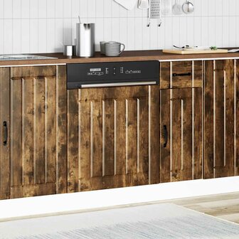 Vaatwasserpaneel Lucca bewerkt hout gerookt eikenkleurig 3