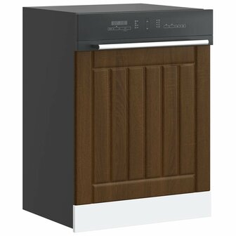 Vaatwasserpaneel Lucca bewerkt hout bruin eikenkleur 1