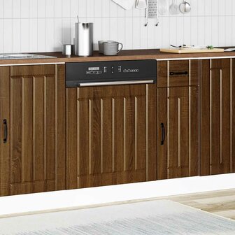 Vaatwasserpaneel Lucca bewerkt hout bruin eikenkleur 3