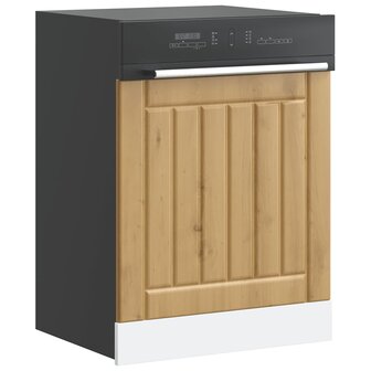 Vaatwasserpaneel Lucca bewerkt hout artisanaal eikenkleur 1