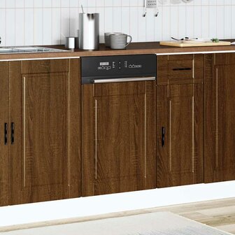 Vaatwasserpaneel Porto 45x1,5x57 cm bewerkt hout bruin eikenkleur 3
