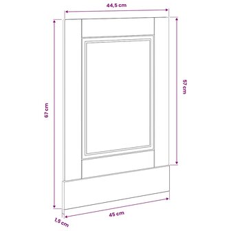 Vaatwasserpaneel Porto 45x1,5x57 cm bewerkt hout artisanaal eiken 8