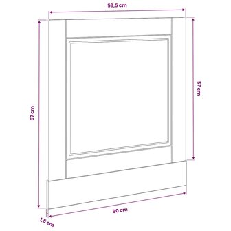 Vaatwasserpaneel Porto 60x1,5x57 cm bewerkt hout wit 8