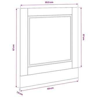 Vaatwasserpaneel Porto 60x1,5x57 cm bewerkt hout zwart 8