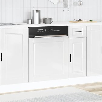 Vaatwasserpaneel Porto 60x1,5x57 cm bewerkt hout hoogglans wit 3