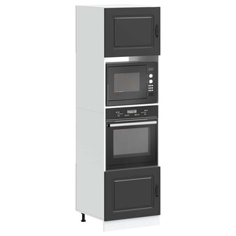 Ovenkasten 2 st Kalmar bewerkt hout zwart 1