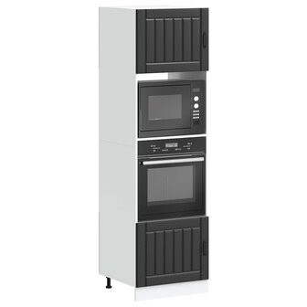 Ovenkasten 2 st Lucca bewerkt hout zwart 1