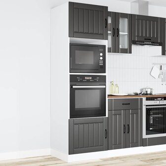 Ovenkasten 2 st Lucca bewerkt hout zwart 3
