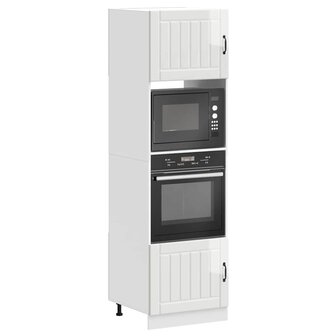 Ovenkasten 2 st Lucca bewerkt hout glanzend wit 1