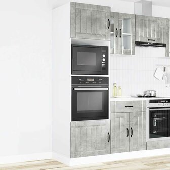 Ovenkasten 2 st Lucca bewerkt hout betongrijs 3
