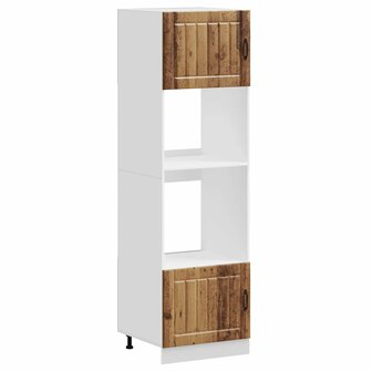 Ovenkasten 2 st Lucca bewerkt hout oud houtkleurig 2