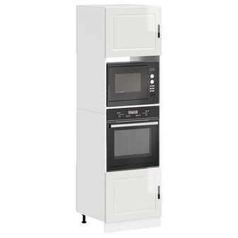 Ovenkasten 2 st Porto bewerkt hout glanzend wit 1