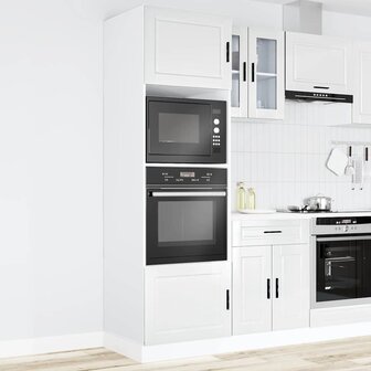 Ovenkasten 2 st Porto bewerkt hout glanzend wit 3