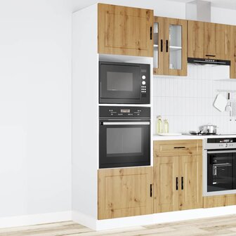 Ovenkasten 2 st Porto bewerkt hout artisanaal eikenkleurig 3