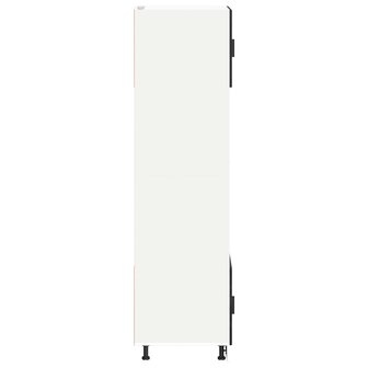 Ovenkast PORTO Zwart Eiken 60 x 57 x 207 cm Bewerkt hout 6