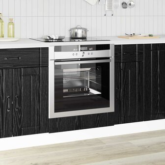Ovenkast LUCCA Zwart eiken 60 x 46 x 81,5 cm Bewerkt hout 1