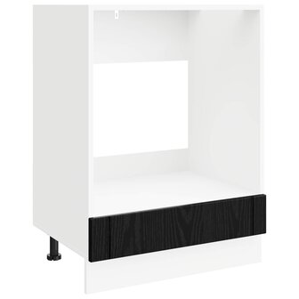 Ovenkast LUCCA Zwart eiken 60 x 46 x 81,5 cm Bewerkt hout 2