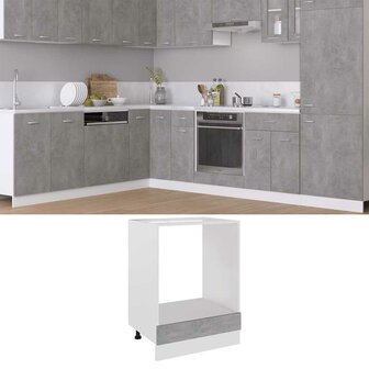 Ovenkast Lyon 60x46x81,5 cm bewerkt hout betongrijs 1