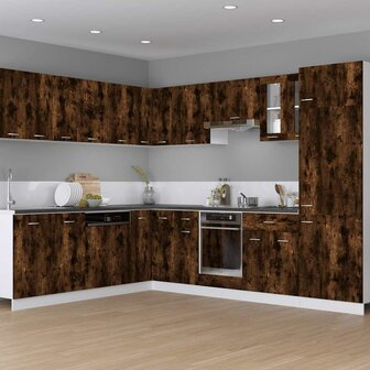 Ovenkast Lyon 60x46x81,5 cm bewerkt hout gerookt eikenkleurig 3