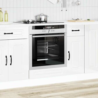 Ovenkast Kalmar bewerkt hout hoogglans wit 1