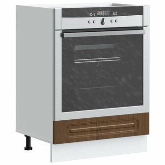 Ovenkast Kalmar bewerkt hout bruin eikenkleur 1