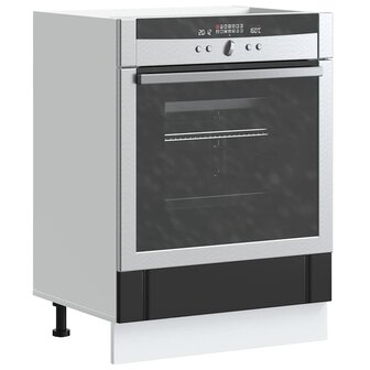 Ovenkast Lucca bewerkt hout zwart 1
