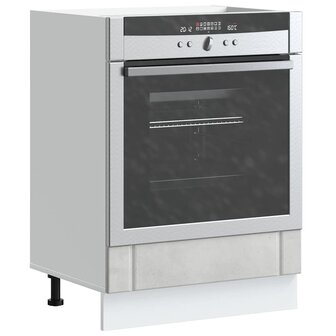 Ovenkast Lucca bewerkt hout betongrijs 1