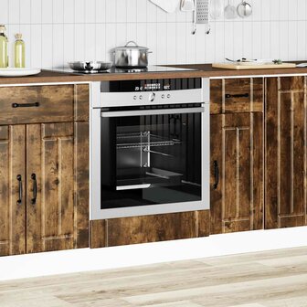 Ovenkast Lucca bewerkt hout gerookt eikenkleurig 1