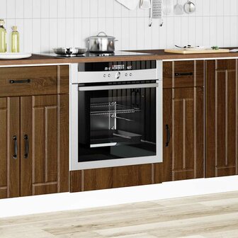 Ovenkast Lucca bewerkt hout bruin eikenkleur 1