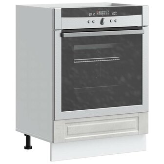 Ovenkast &amp;quot;Porto&amp;quot; bewerkt hout betongrijs 1
