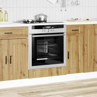 Ovenkast &amp;quot;Porto&amp;quot; bewerkt hout artisanaal eikenkleur 3