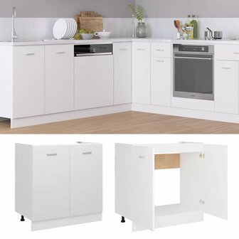 Wastafelonderkast Lyon 80x46x81,5 cm bewerkt hout wit 2