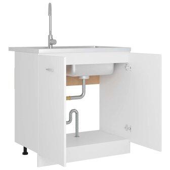 Wastafelonderkast Lyon 80x46x81,5 cm bewerkt hout wit 4