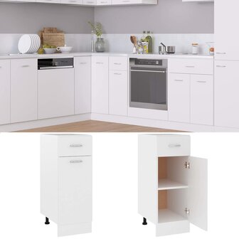 Onderkast met lade Lyon 30x46x81,5 cm bewerkt hout wit 2