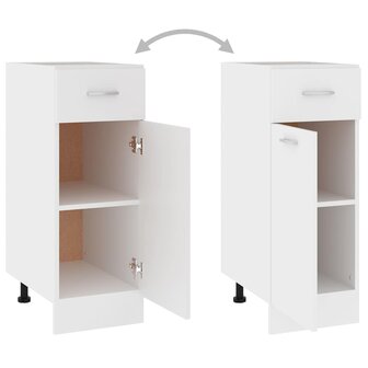 Onderkast met lade Lyon 30x46x81,5 cm bewerkt hout wit 7
