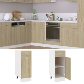 Onderkast met lade Lyon 30x46x81,5 cm bewerkt hout sonoma eiken 2