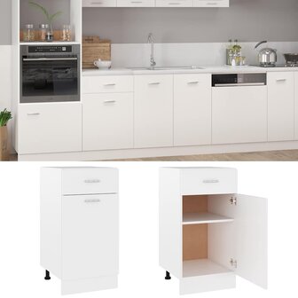 Onderkast met lade Lyon 40x46x81,5 cm bewerkt hout wit 2