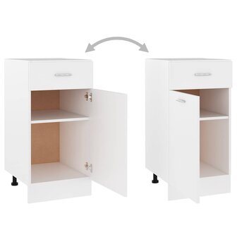 Onderkast met lade Lyon 40x46x81,5 cm bewerkt hout wit 7
