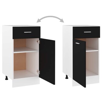 Onderkast met lade Lyon 40x46x81,5 cm bewerkt hout zwart 6