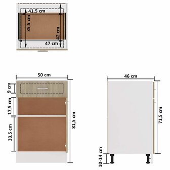 Onderkast met lade Lyon 50x46x81,5 cm sonoma eikenkleur 9