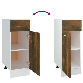 Onderkast met lade Lyon 30x46x81,5 cm bewerkt hout gerookt eiken 8