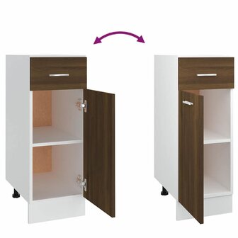 Onderkast met lade Lyon 30x46x81,5 cm bewerkt hout bruin eikenkleur 8