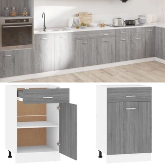 Onderkast met lade Lyon 50x46x81,5 cm bewerkt hout grijs sonoma 1