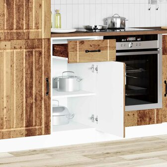 Onderkast Lucca bewerkt hout oud houtkleurig 1