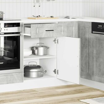 Onderkast &amp;quot;Porto&amp;quot; bewerkt hout betongrijs 3