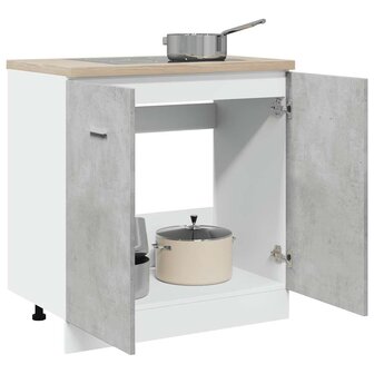 Wastafelonderkast Lyon 80x46x81,5 cm bewerkt hout betongrijs 5