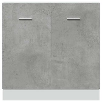 Wastafelonderkast Lyon 80x46x81,5 cm bewerkt hout betongrijs 6