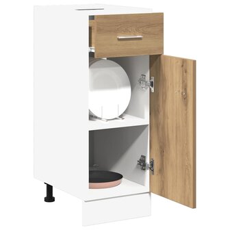 Onderkast met lade Lyon 30x46x81,5 cm bewerkt hout artisanaal eiken 3